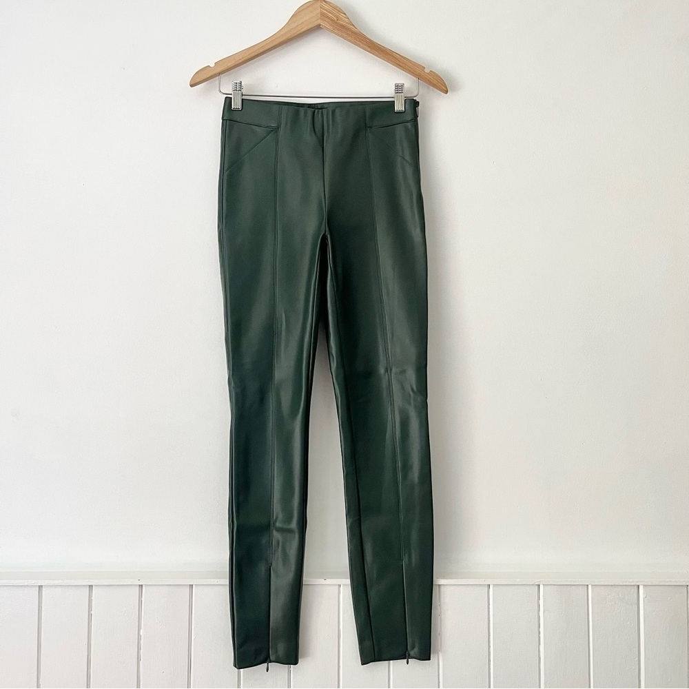 Zara Forest Green Faux Leather Leggings Size S